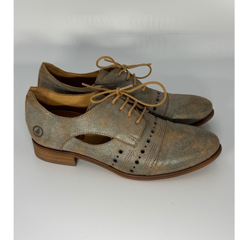 Casta‎ Women Metallic Bronze Fargo Lace up Cut Out Brogue Oxford Shoes Size 36